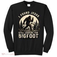 I Found Jesus Still Looking Bigfoot Retro Funny Christian Sweatshirt thumb 0