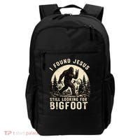 I Found Jesus Still Looking Bigfoot Retro Funny Christian Backpack thumb 0