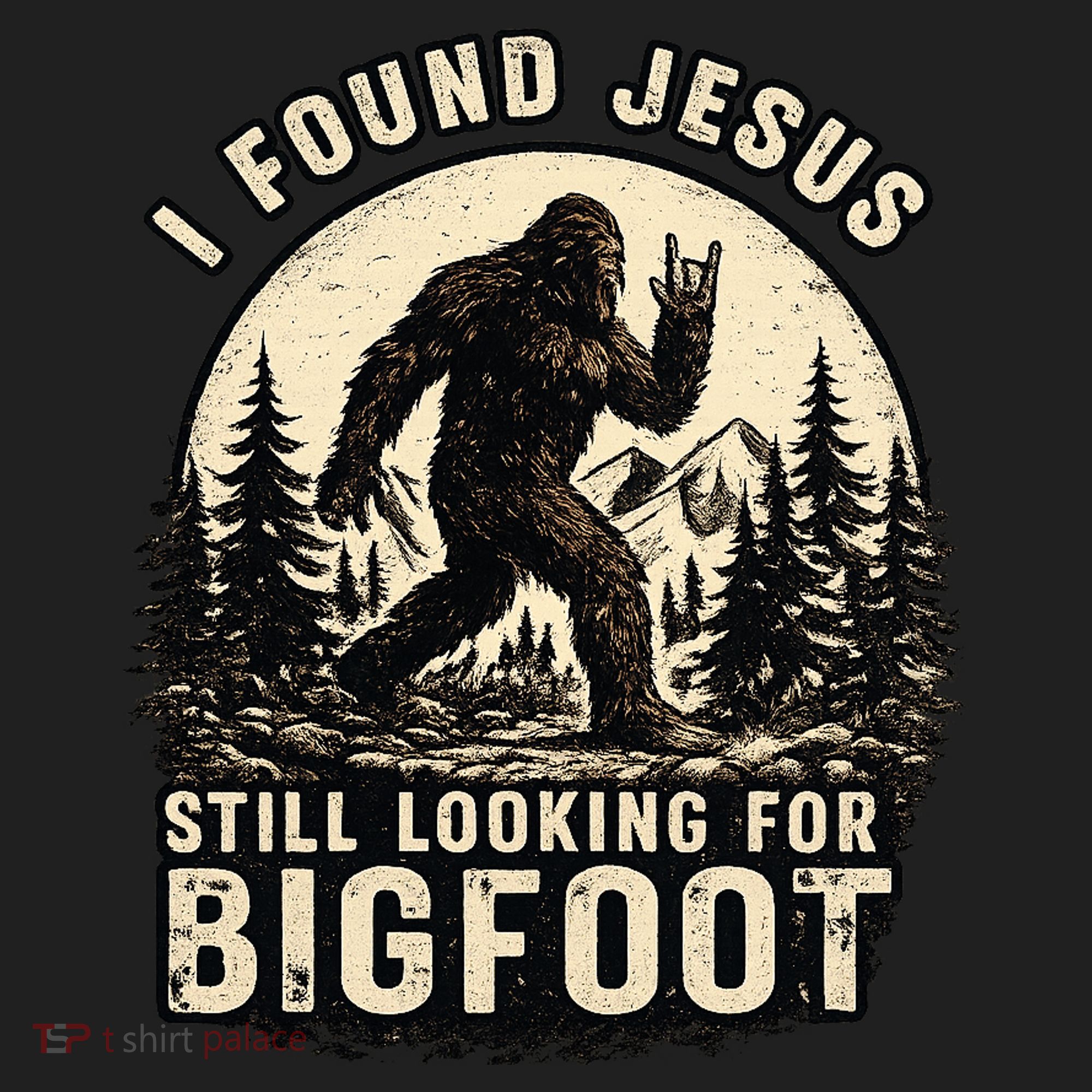 I Found Jesus Still Looking Bigfoot Retro Funny Christian Beanie