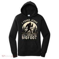 I Found Jesus Still Looking Bigfoot Retro Funny Christian Women's Hoodie thumb 0