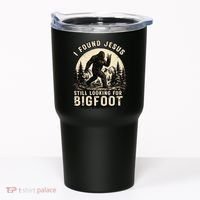 I Found Jesus Still Looking Bigfoot Retro Funny Christian Tumbler thumb 0