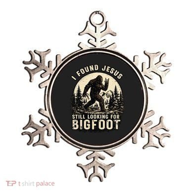 I Found Jesus Still Looking Bigfoot Retro Funny Christian Ornament