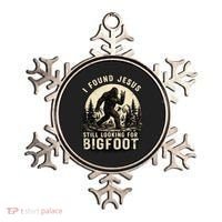 I Found Jesus Still Looking Bigfoot Retro Funny Christian Ornament thumb 0