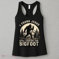 I Found Jesus Still Looking Bigfoot Retro Funny Christian Women's Tank Top thumb 3
