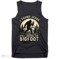 I Found Jesus Still Looking Bigfoot Retro Funny Christian Tank Top thumb 0