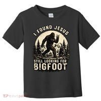 I Found Jesus Still Looking Bigfoot Retro Funny Christian Toddler T-Shirt thumb 0