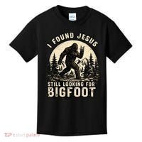 I Found Jesus Still Looking Bigfoot Retro Funny Christian Kids T-Shirt thumb 0