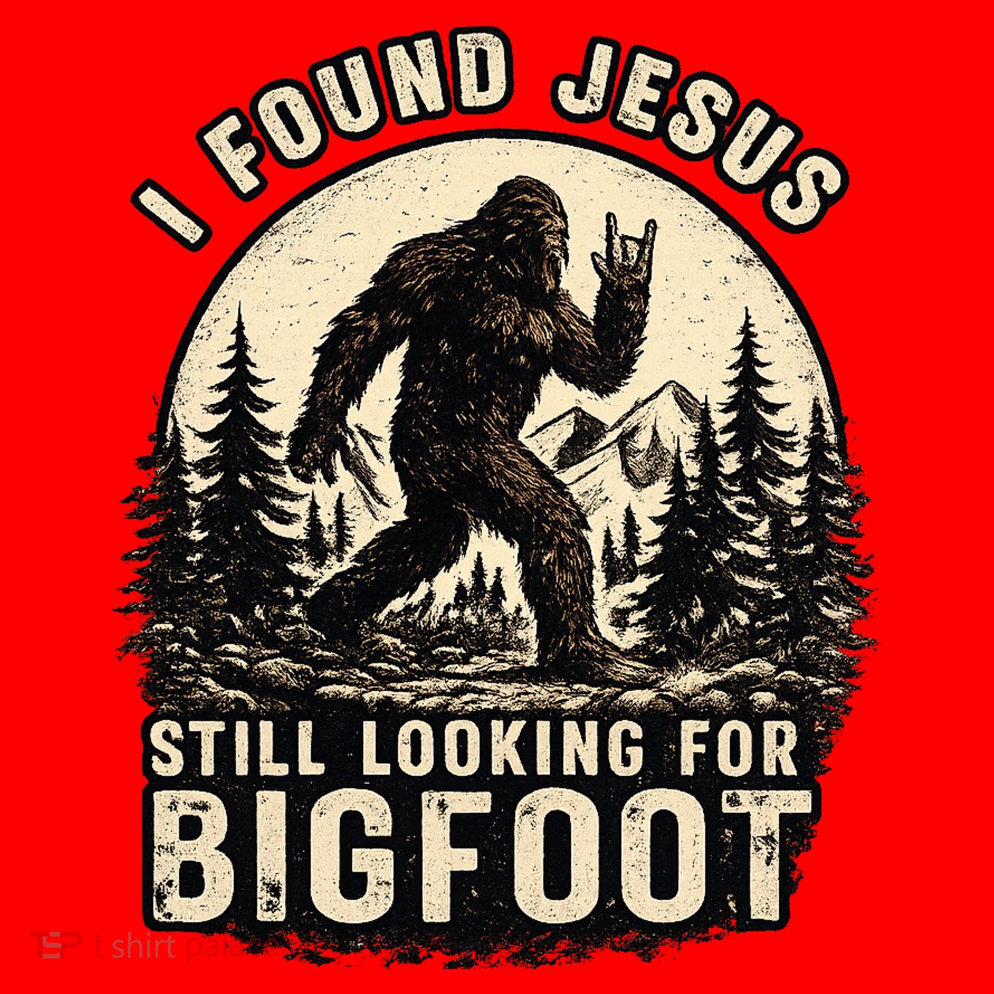 I Found Jesus Still Looking Bigfoot Retro Funny Christian Santa Hat