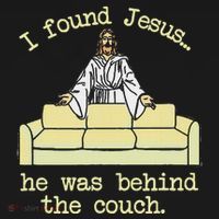 I Found Jesus... He Was Behind The Couch Women's Hoodie thumb 2