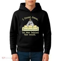 I Found Jesus... He Was Behind The Couch Kids Hoodie thumb 4