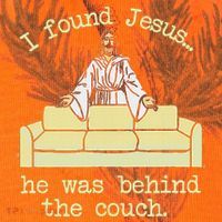 I Found Jesus... He Was Behind The Couch Kati Licensed 12" Camo Cuffed Beanie thumb 2