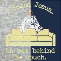 I Found Jesus... He Was Behind The Couch Kids Colorblock Raglan Jersey thumb 2