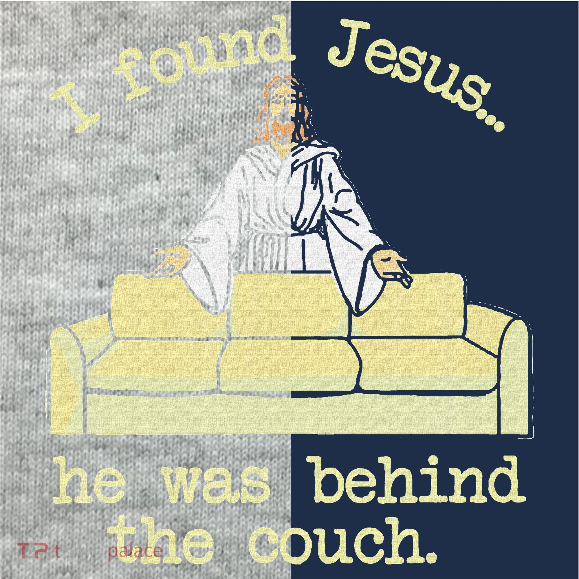 I Found Jesus... He Was Behind The Couch Kids Colorblock Raglan Jersey