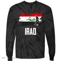 Iraq Flag Jersey Iraqi Soccer Team Iraqi Tie-Dye Long Sleeve Shirt thumb 0