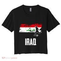 Iraq Flag Jersey Iraqi Soccer Team Iraqi Women's Crop Top Tee thumb 0