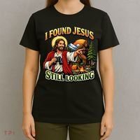 I Found Jesus Still Looking Bigfoot T-Shirt thumb 4