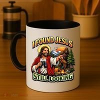 I Found Jesus Still Looking Bigfoot Coffee Mug thumb 4
