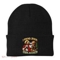 I Found Jesus Still Looking Bigfoot Beanie thumb 0