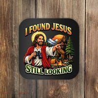 I Found Jesus Still Looking Bigfoot Coaster thumb 0