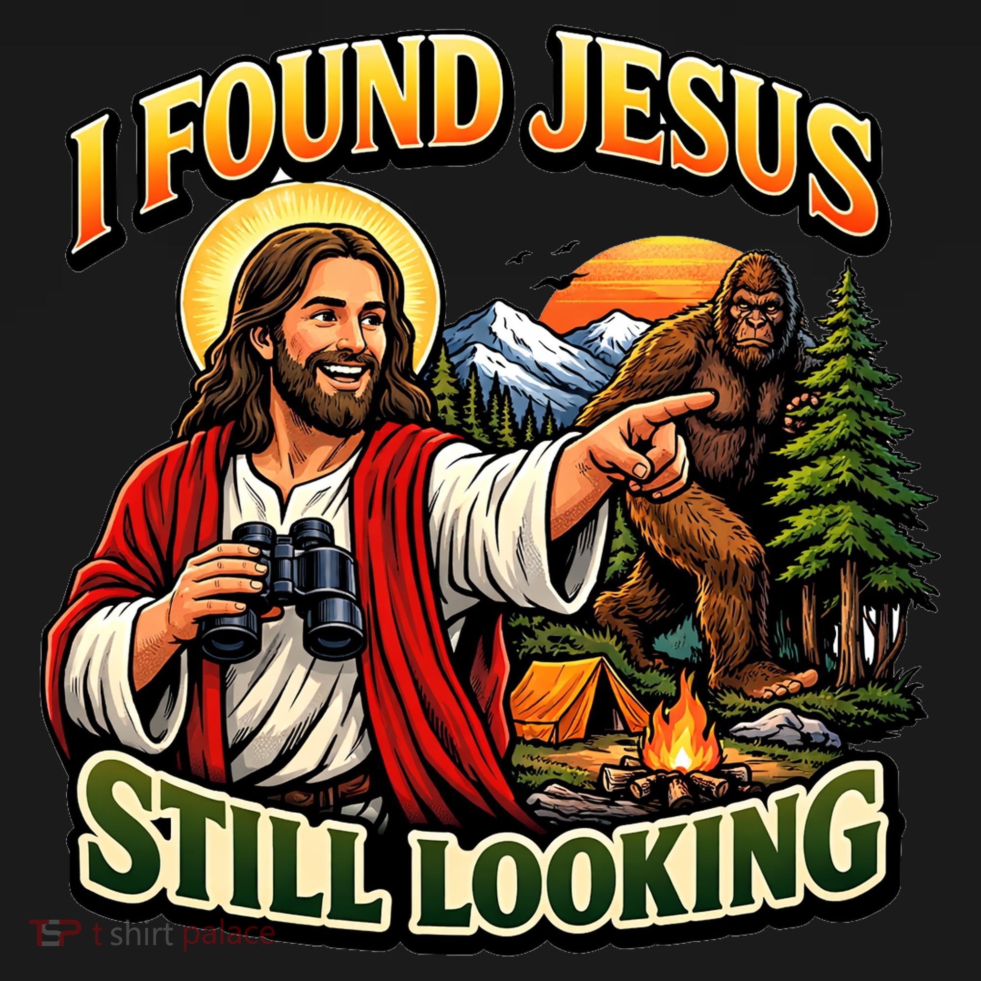 I Found Jesus Still Looking Bigfoot Pajama Set