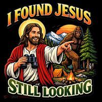 I Found Jesus Still Looking Bigfoot Ornament thumb 1