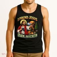 I Found Jesus Still Looking Bigfoot Tank Top thumb 3