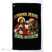 I Found Jesus Still Looking Bigfoot Golf Towel thumb 0