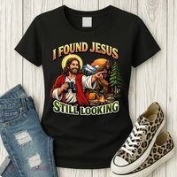 I Found Jesus Still Looking Bigfoot Women's T-Shirt thumb 3