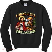 I Found Jesus Still Looking Bigfoot Kids Sweatshirt thumb 0