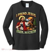 I Found Jesus Still Looking Bigfoot Kids Long Sleeve Shirt thumb 0