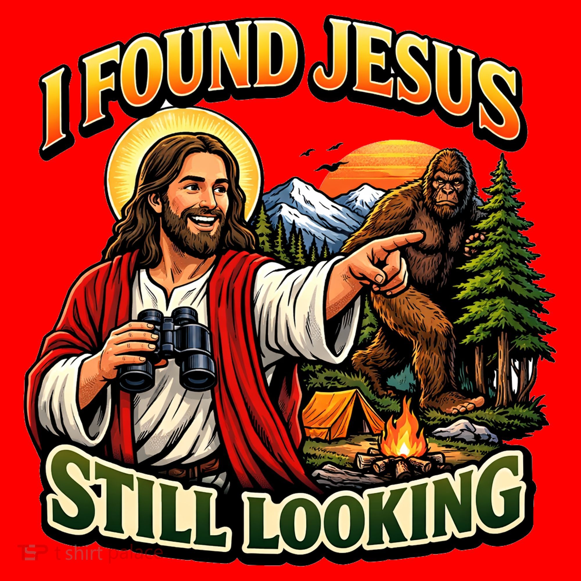 I Found Jesus Still Looking Bigfoot Santa Hat