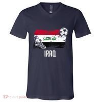 Iraq Flag Jersey Iraqi Soccer Team Iraqi V-Neck T-Shirt thumb 0