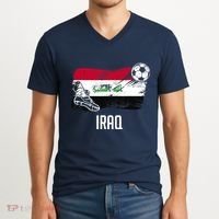 Iraq Flag Jersey Iraqi Soccer Team Iraqi V-Neck T-Shirt thumb 2