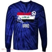 Iraq Flag Jersey Iraqi Soccer Team Iraqi Tie-Dye Long Sleeve Shirt thumb 0