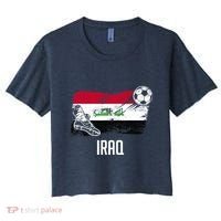 Iraq Flag Jersey Iraqi Soccer Team Iraqi Women's Crop Top Tee thumb 0