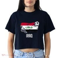 Iraq Flag Jersey Iraqi Soccer Team Iraqi Women's Crop Top Tee thumb 2