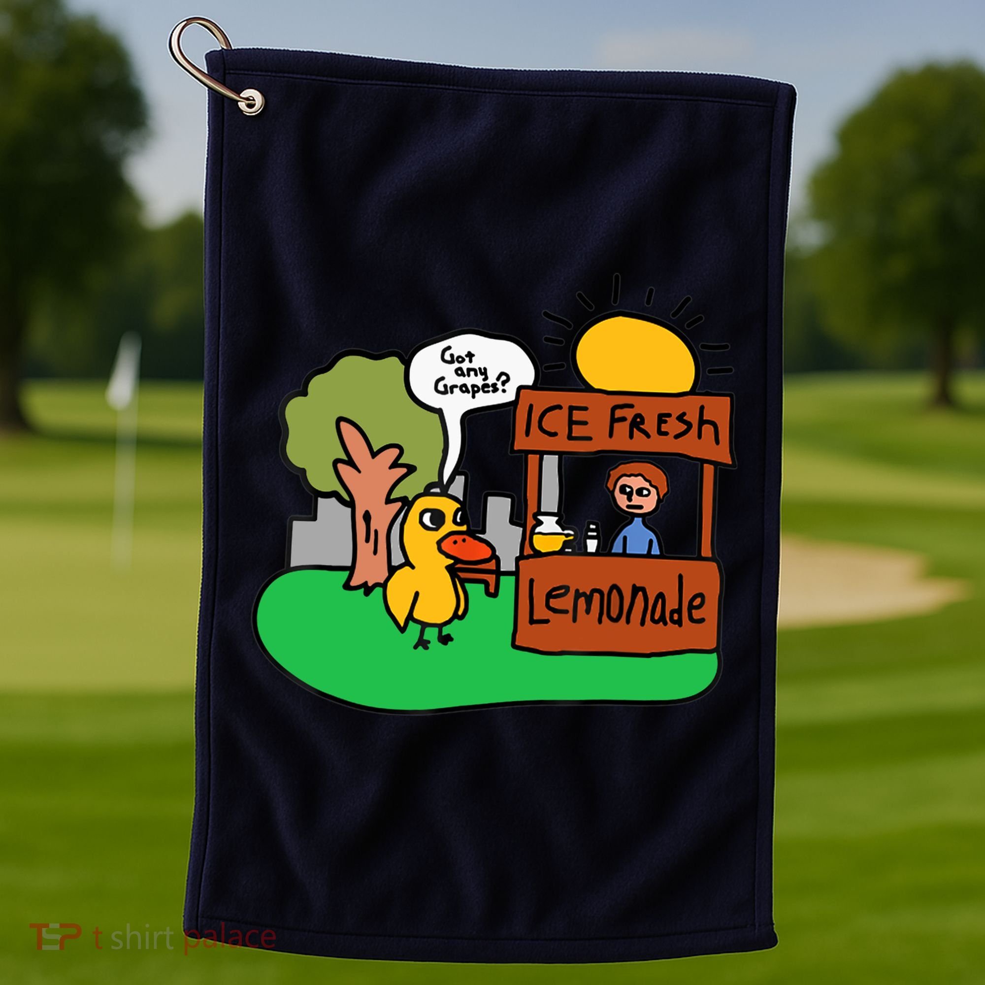 Ice Fresh Lemonade Got Any Grapes Duck Funny Gift Golf Towel