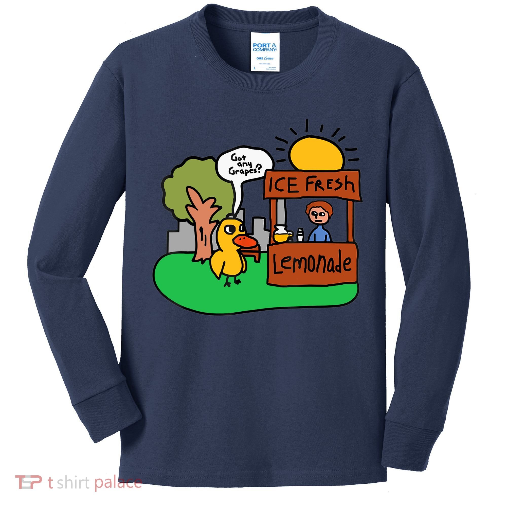 Ice Fresh Lemonade Got Any Grapes Duck Funny Gift Kids Long Sleeve Shirt