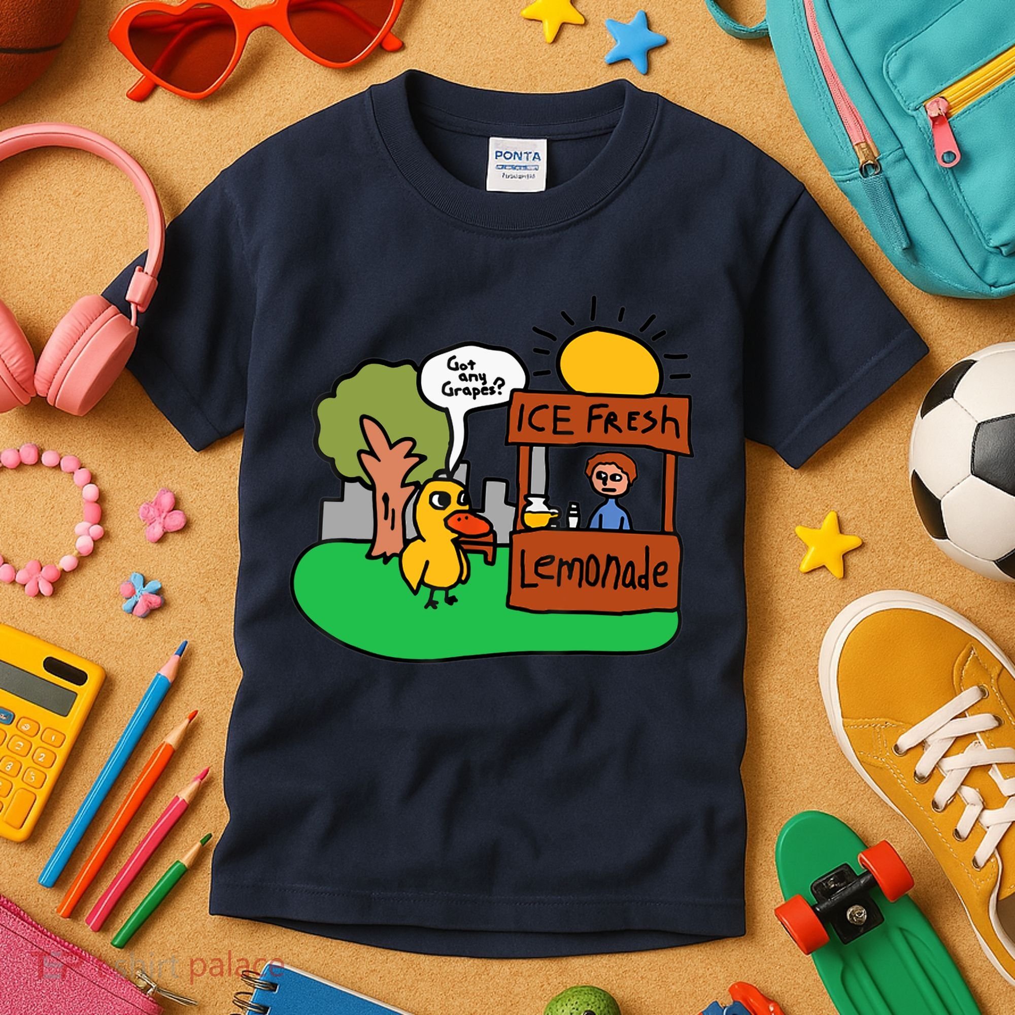 Ice Fresh Lemonade Got Any Grapes Duck Funny Gift Kids T-Shirt