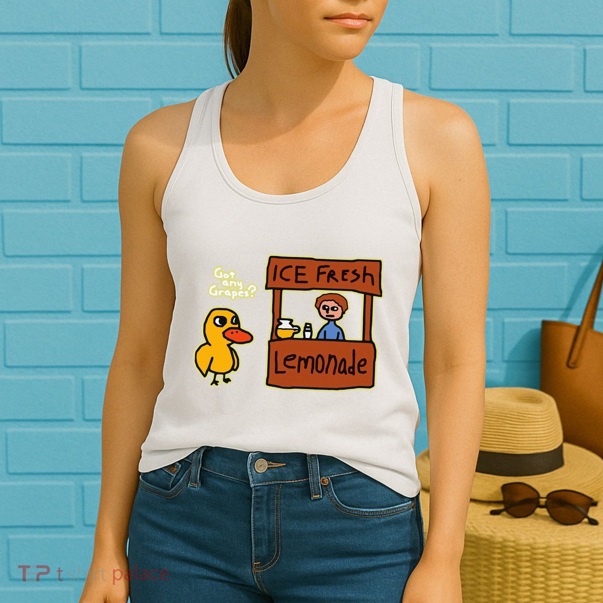 Ice Fresh Lemonade Duck Funny Got Any Grapes Love Gift Women's Tank Top