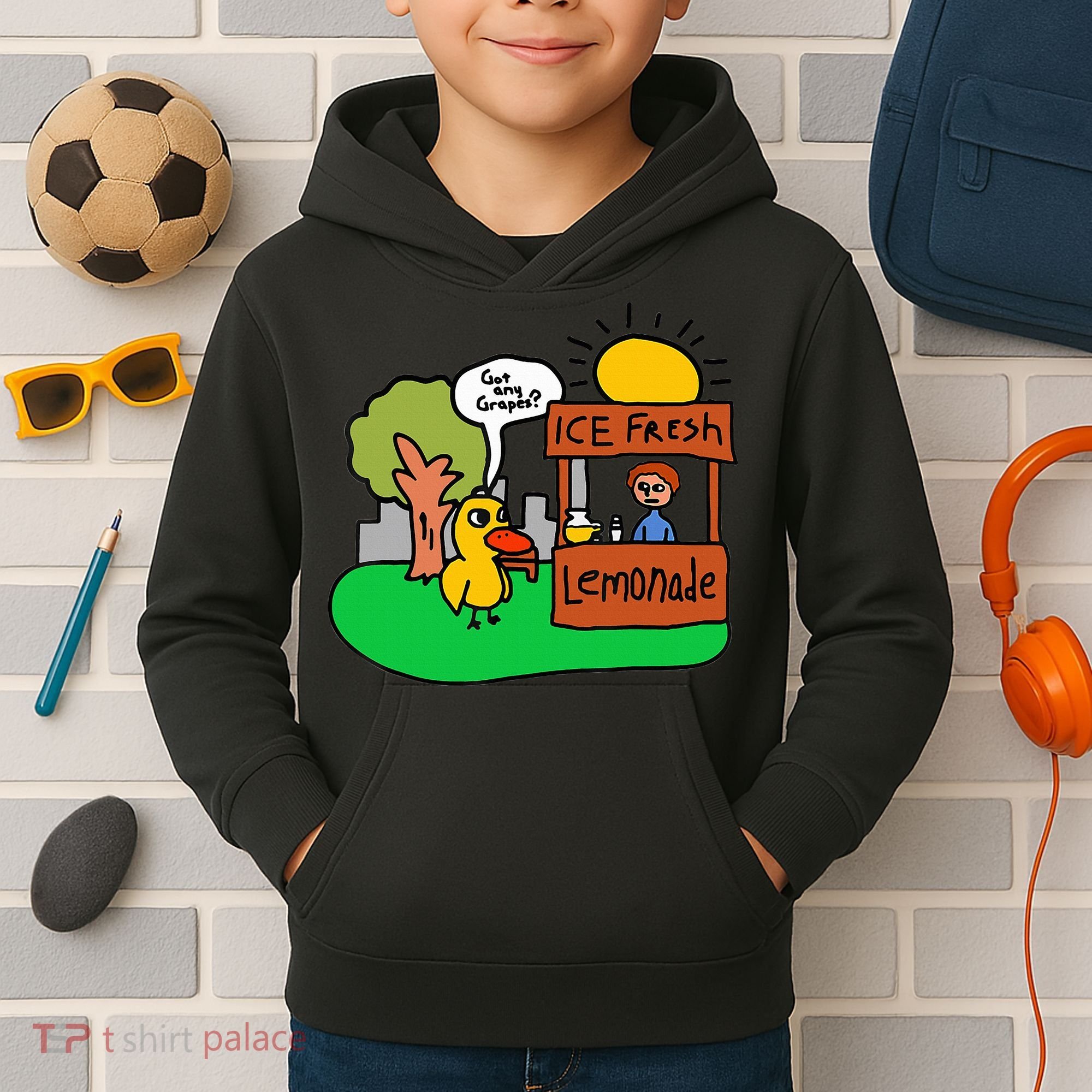 Ice Fresh Lemonade Got Any Grapes Duck Funny Gift  Kids Hoodie