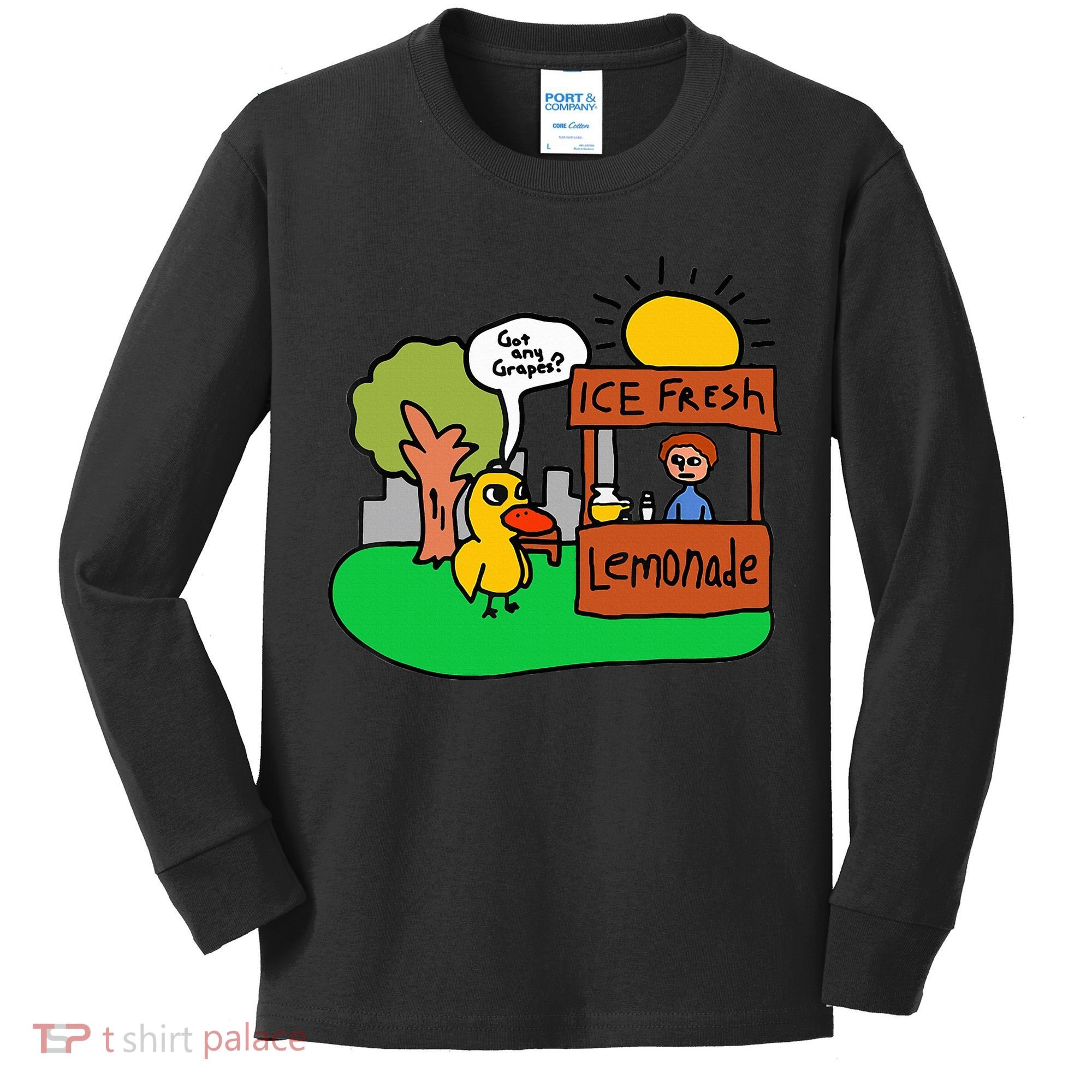 Ice Fresh Lemonade Got Any Grapes Duck Funny Gift  Kids Long Sleeve Shirt