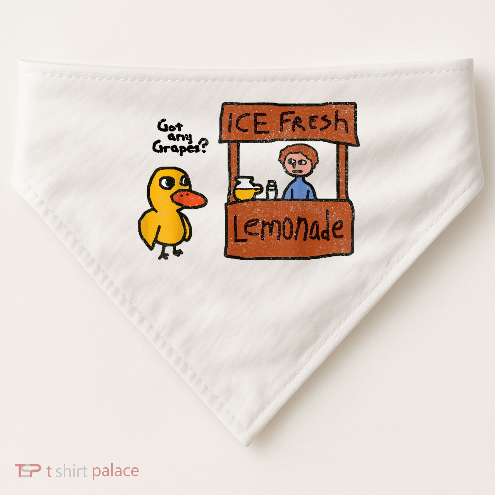 Ice Fresh Lemonade Got Any Grapes Duck Funny Gift USA-Made Doggie Bandana