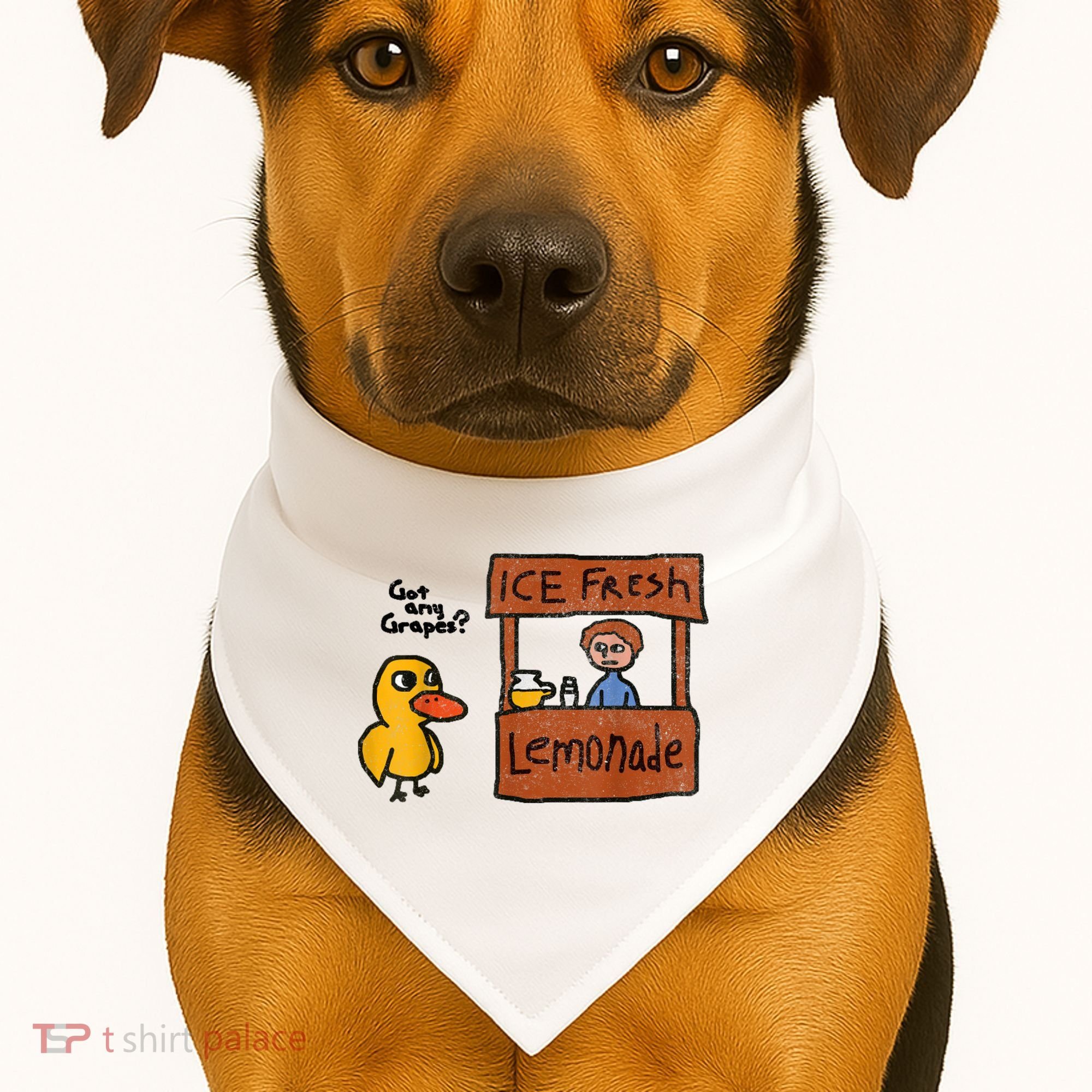Ice Fresh Lemonade Got Any Grapes Duck Funny Gift USA-Made Doggie Bandana