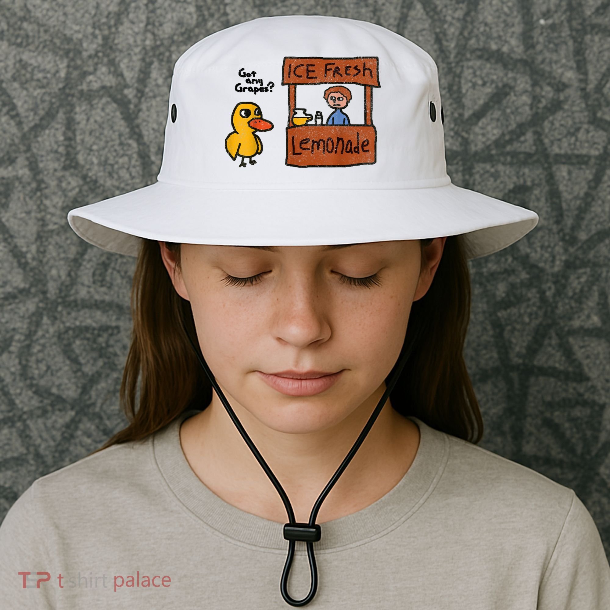 Ice Fresh Lemonade Got Any Grapes Duck Funny Gift Bucket Hat
