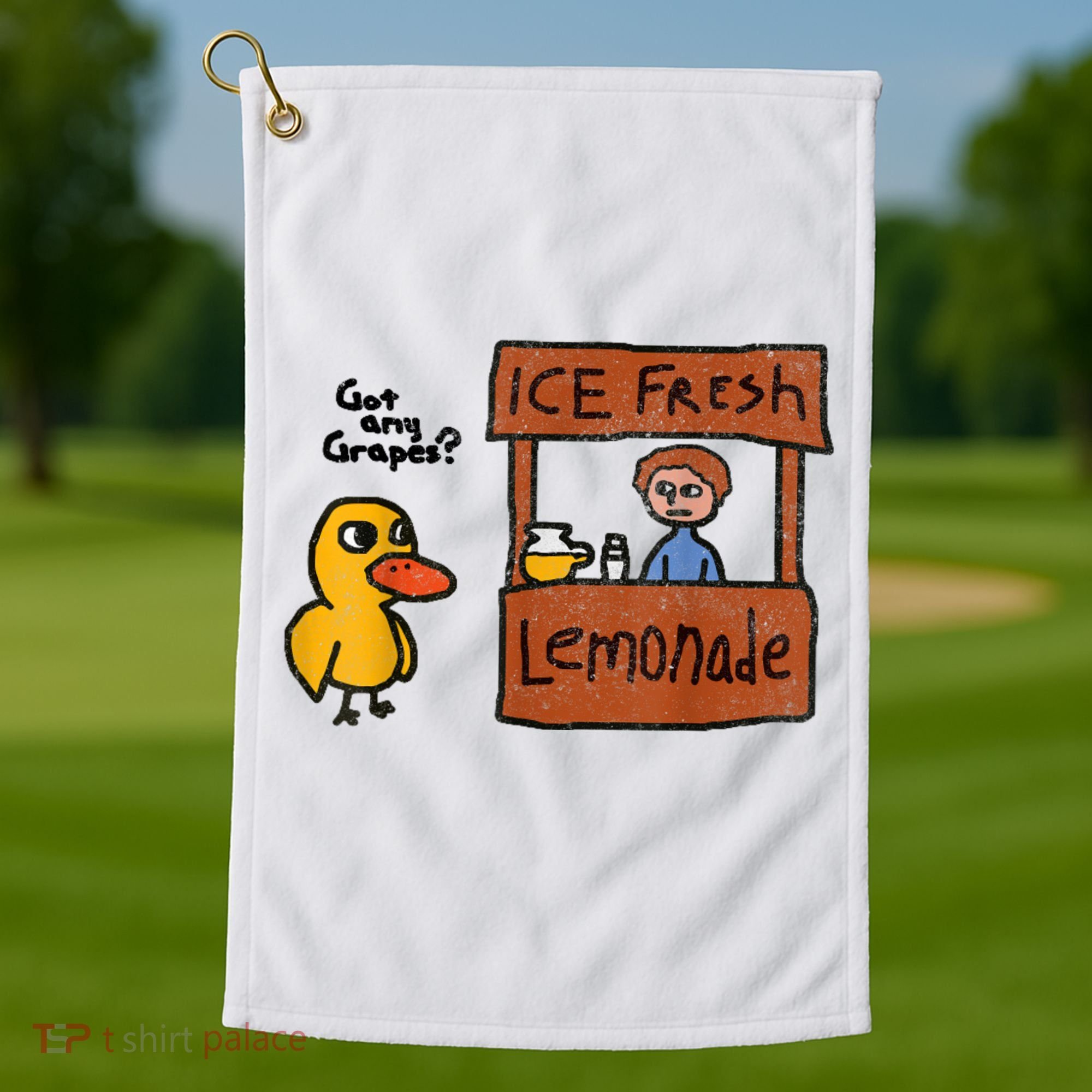 Ice Fresh Lemonade Got Any Grapes Duck Funny Gift Golf Towel