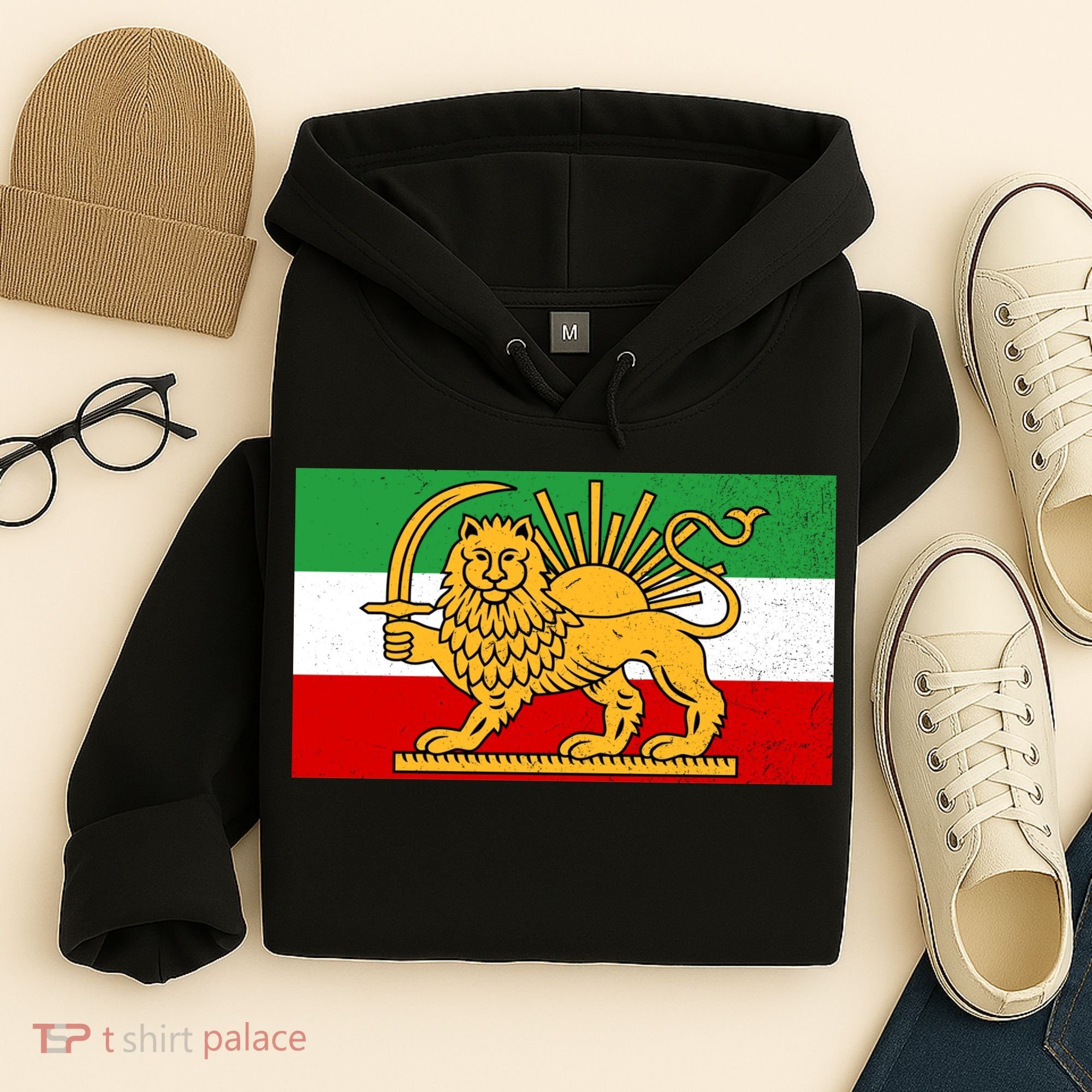 Iran Flag Lion And Sun Hoodie