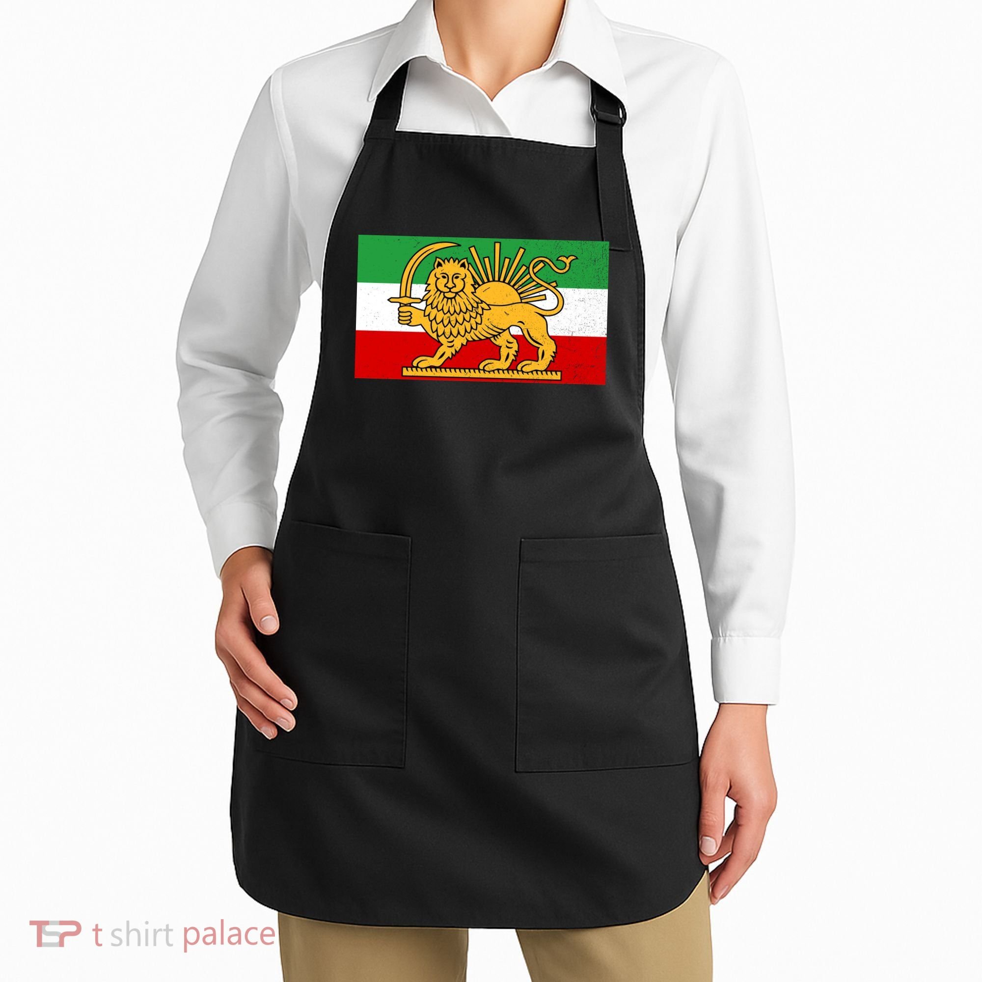 Iran Flag Lion And Sun Apron