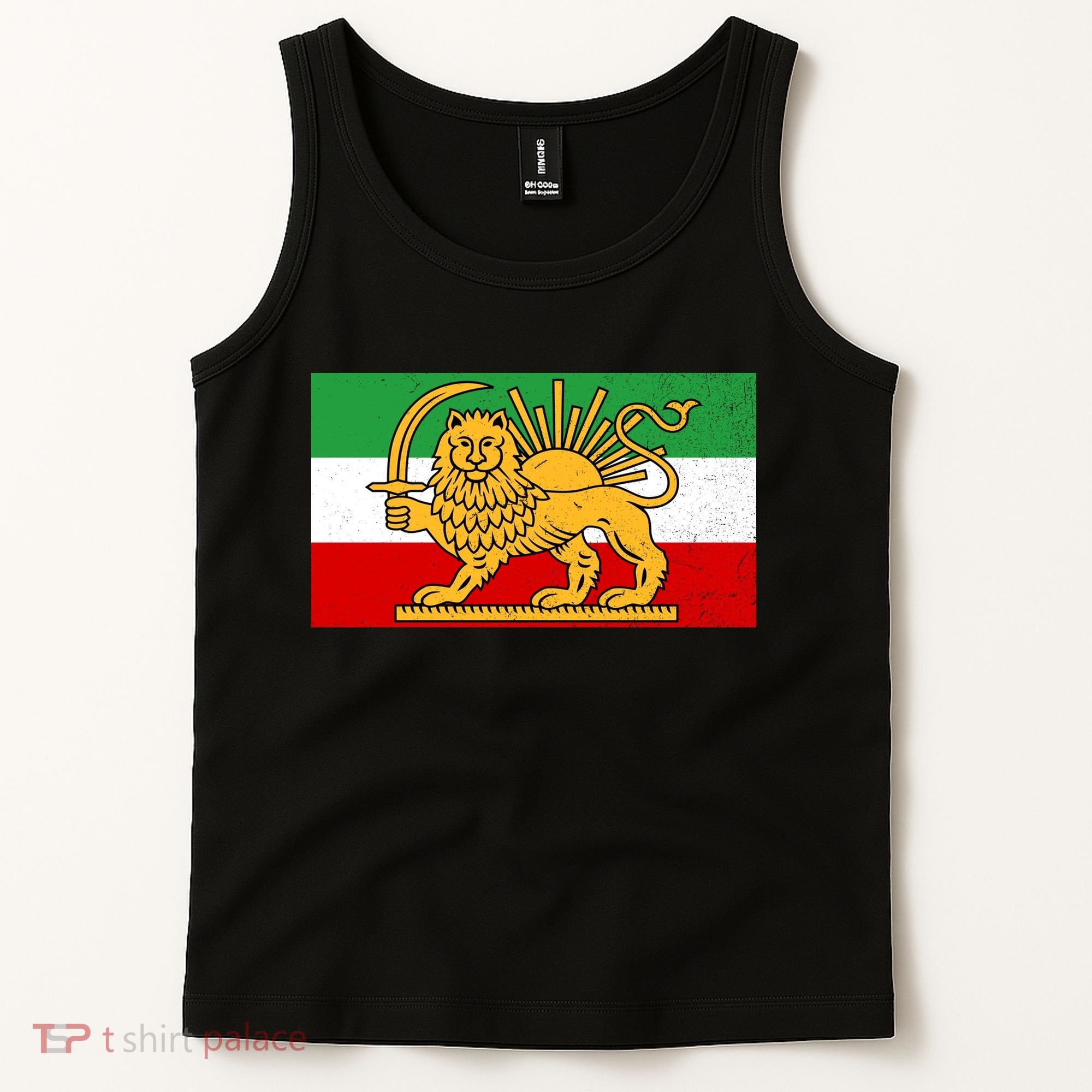 Iran Flag Lion And Sun Tank Top