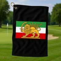 Iran Flag Lion And Sun Golf Towel thumb 1